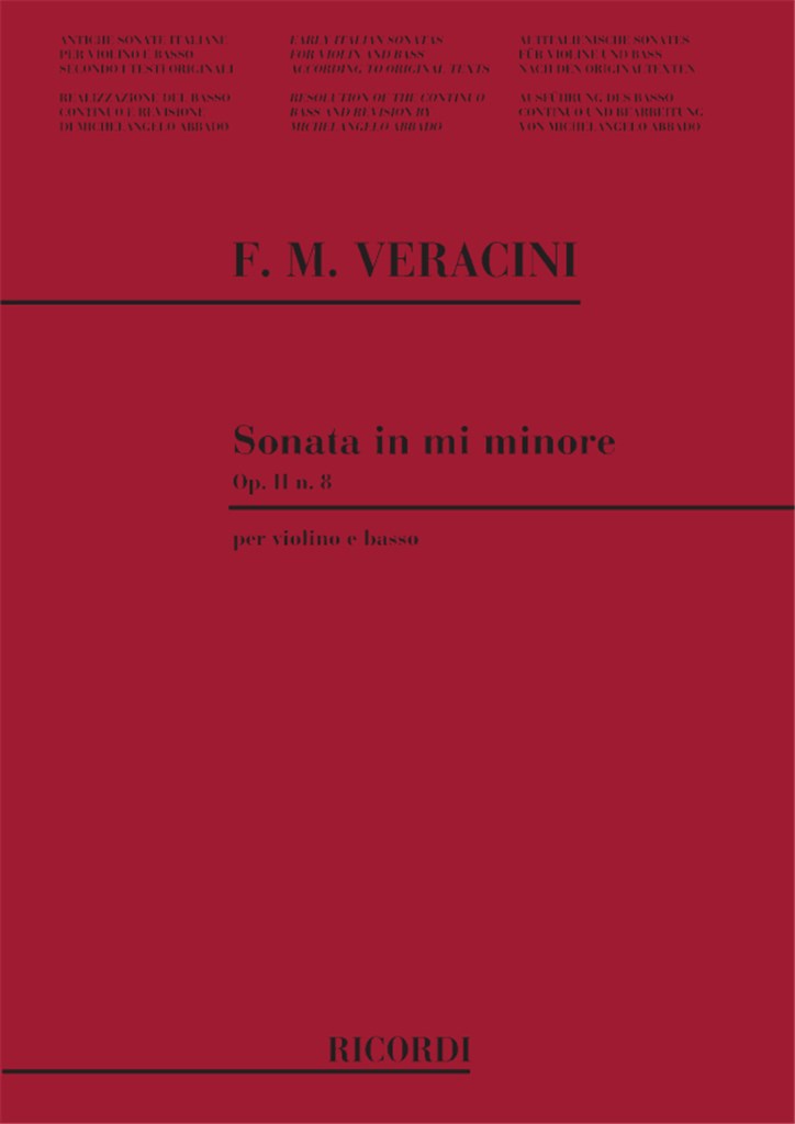 Sonate Per Violino E Basso Op. Ii: N.8 In Mi Min.